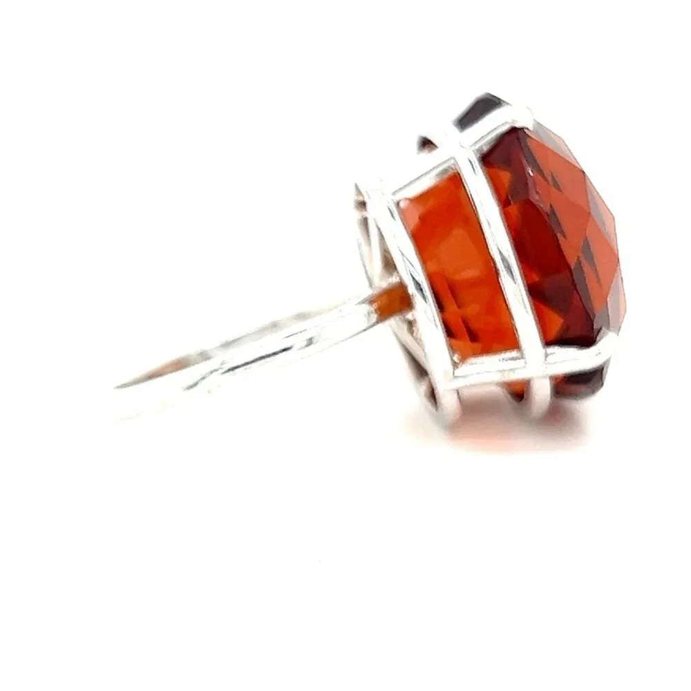 Huge 14K‎ White Gold Citrine Ring